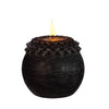 LED wax bloem parel Ø9 h.12 cm zwart met timer
