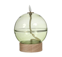 Led olielamp glas h16,5 Ø12 cm lichtgroen met timer