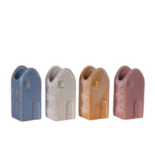 Flowervase houses Valarta medium l.4 w.4 h.9cm 4ass. color