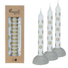 Verzierte Kerzen To the moon Ø2,2 h.20 cm gold Set mit 3 verschiedenen Kerzen