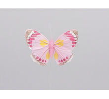 w/b. 6 butterflies/wire 3 ass pink 8x6 cm