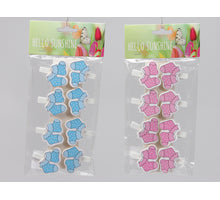 8 Holzsocken/Klammern pink/blau 4 cm