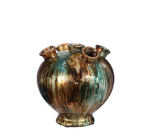 Dazzle Tulip Vase Ø18 x H.18,5cm petrolgold