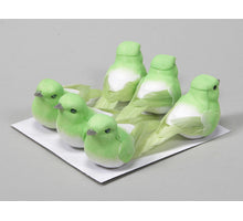 6 Vögel/Draht grün 9 cm
