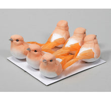 6 Vögel/Draht orange 9 cm