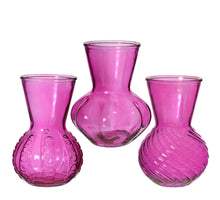 Vase Kristallglas 3er Set Ø13 H.18 cm Fuchsia