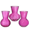 Vase Kristallglas 3er Set Ø13 H.18 cm Fuchsia