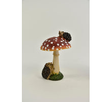 Gnome cement 8x7x17.5cm 2 assorted Red/Grey