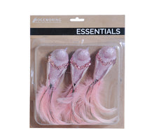 Glitter Vögel auf Clip 24x4cm p.blister Hellrosa (3pcs)