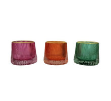 Teelichthalter Glas Castro 3 sortiert D8 H7cm