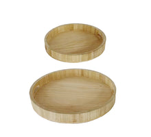 S/2 Tablett Grand Forks Holz D48 H6cm Natur