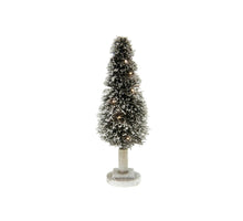 Baum mit Lichtern (exkl. 2xAA Batterie) Rattan Ø15x50cm Flock