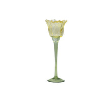 Teelichthalter Flor D9 H26cm Gelb