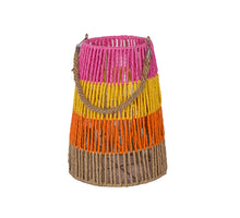 Lantaarn Nicole papiertouw met glas D23 H31cm Multikleur