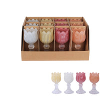 Tealight Holder Tulip 4 assorted H15cm