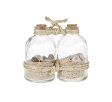 Kerzenhalter auf Holzsockel 10x10x18cm mit Glas Natural