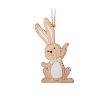 pb. 4 Holzkaninchen/hängend natur/grün 6x11,5 cm