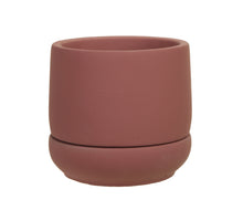 Zement Blumentopf+Untertasse d. Rosa Ø 12x11,5 cm