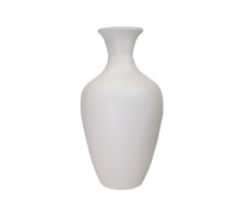 Vase aus gesponnenem Bambus matt weiß Ø 26 x H 49 cm