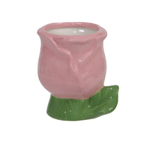 1 Stück Dolomit-Tulpenblumentopf, rosa, 8,5 x 10 cm