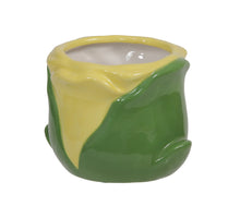 1 Stk. Dolomit-Blumentopf gelb 9x7,5 cm