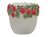 pc. 1 cement flowerpot "strawberry" red Ø 13x12 cm