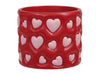 pc. 1 cement flowerpot "heart" red/pink Ø 12.5x10 cm