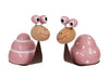 pb. 2 wooden snails/deco pink 7x4.5x7 cm