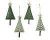 Filzanhänger Baum, 4er-Set, grün, 2x7x14cm