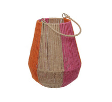 pc. 1 sisal rope lantern/hanging nat./yel./pink Ø 19.5x24.5