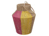 pc. 1 sisal rope lantern/hanging nat./yel./pink Ø 20x25 cm