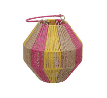 pc. 1 sisal rope lantern/hanging nat./orange/pink Ø 21x21.5