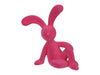 pc. 1 flock rabbit "sitting" pink 22.5 cm