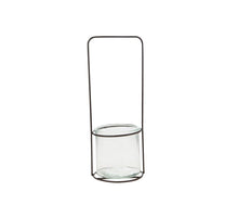 Kerzenhalter Metall/Glas Ø14x36,5cm Braun