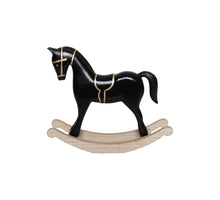 Schaukelpferd 23x6x26cm Schwarz/Gold