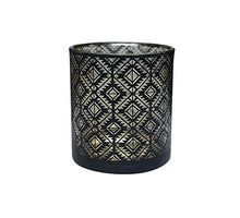 Teelichthalter Diamant D7 H8cm Schwarz/Gold
