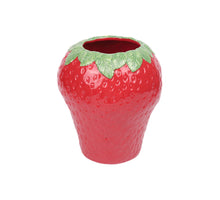 Vase Erdbeere 24x24x28cm Grün/Rot