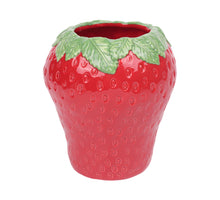 Vase Erdbeere 32x32x34cm Grün/Rot