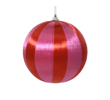 Kerstbal foam shiny thread roze/kleur(en) D.8cm