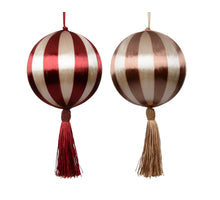 Kerstbal foam thread tassel 2 kleuren assortie rood/kleur(en) D.8cm