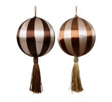 Kerstbal foam thread tassel 2 kleuren assortie bruin/kleur(en) D.10cm