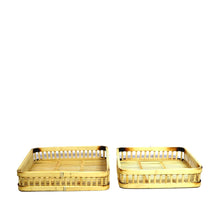 S/2 Tablett Bambus 36x36x7,5cm Natur