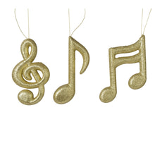 Muziek foam glitter 3ass licht goud 2x8,5x15cm