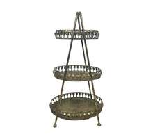 Metall-Etagenregal 39x28x69cm Antikgold-grau gewaschen