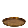 Tablett Metall Ø57x4,2cm Gold weiß getüncht