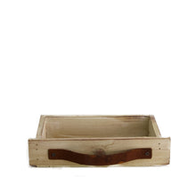 Schublade Holz 38x18x5cm Antique White-wash