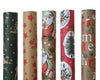 Rolle Geschenkpapier, 5 verschiedene Weihnachtsmotive, 200 x 70 cm