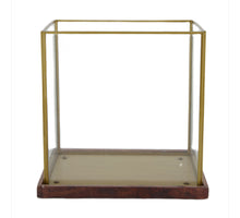 Kerzenhalter aus Glas, 24x14,5x23,5 cm, Antikmessing