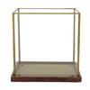 Kerzenhalter aus Glas, 24x14,5x23,5 cm, Antikmessing