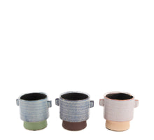 Pflanzgefäß Keramik Ø7.5x6cm Grün/Braun Gemischt